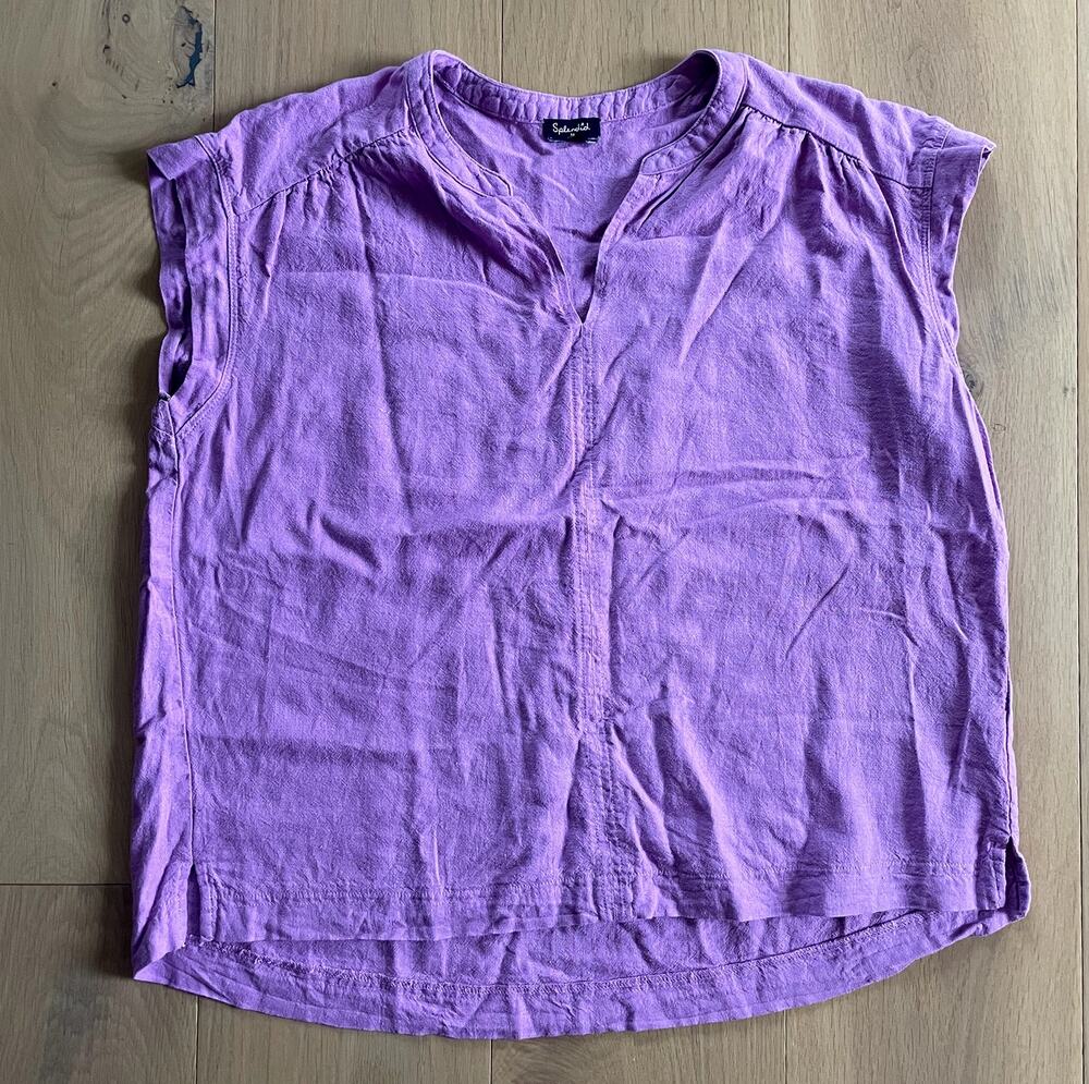 Splendid Linen Blend pink short sleeve top M